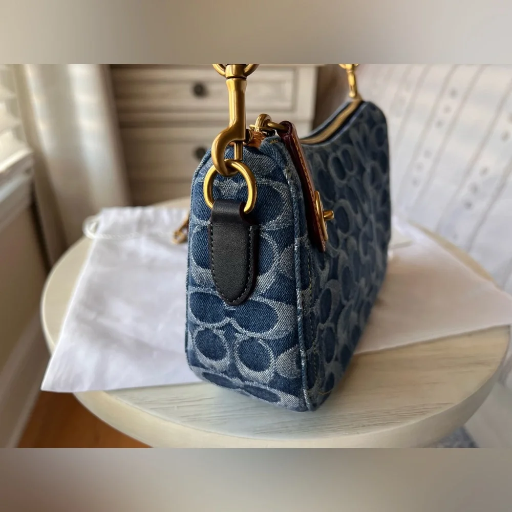 ✨ Coach Signature Denim Swinger Bag Purse Rare ✨ - Picture 8 of 16